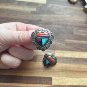 Vintage South Western Sterling Earrings turquoise Rodeo Girl